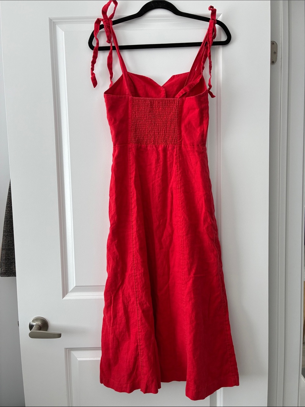 Aritzia Wilfred Size 2 Rosalie 100% Linen Button-Down Midi Dress - Red - Picture 5 of 8